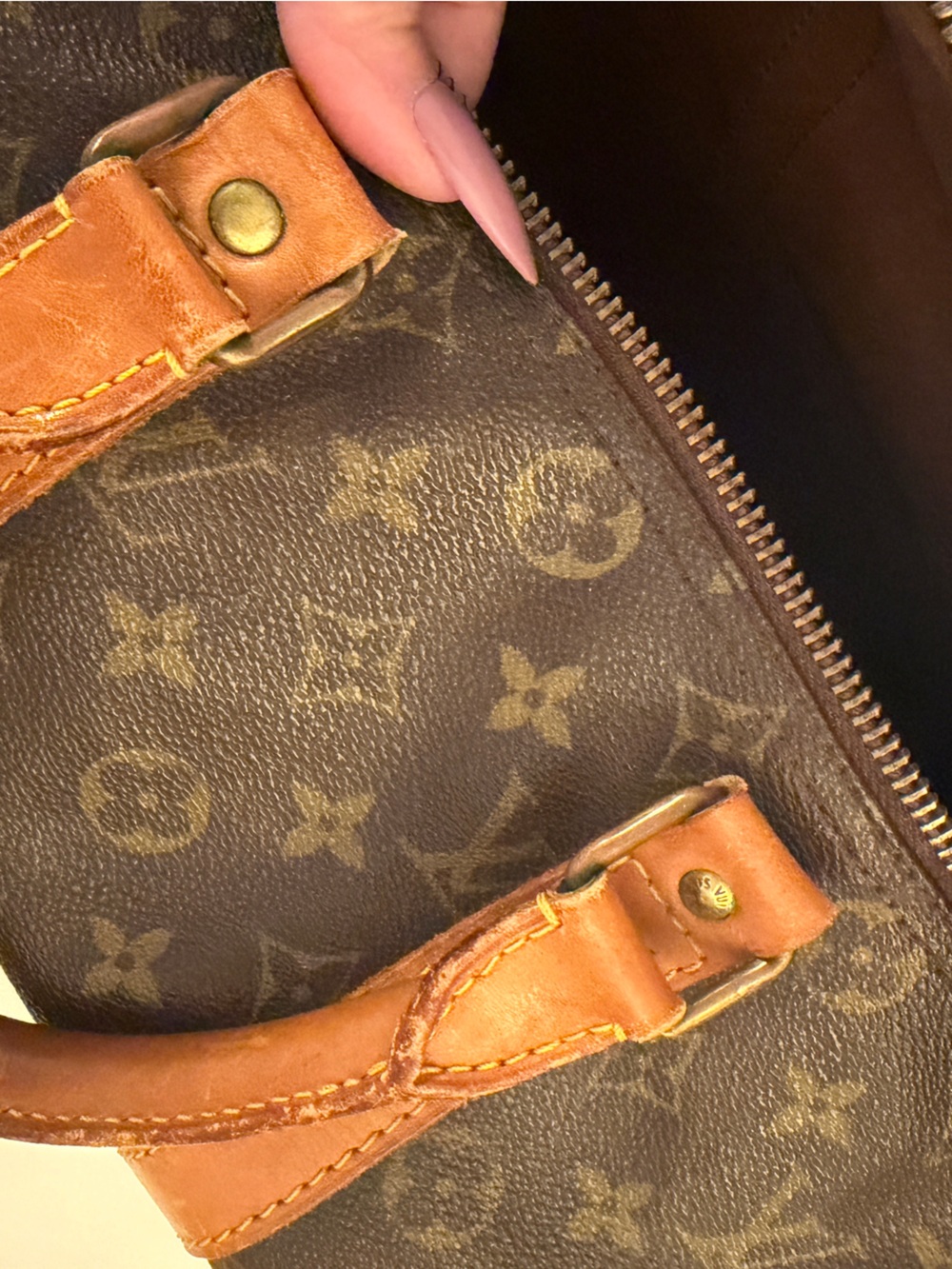 Well Loved 🤎 Louis Vuitton Brown Keepall 50 Travel Duffle Bag Weekender - Picture 15 of 16